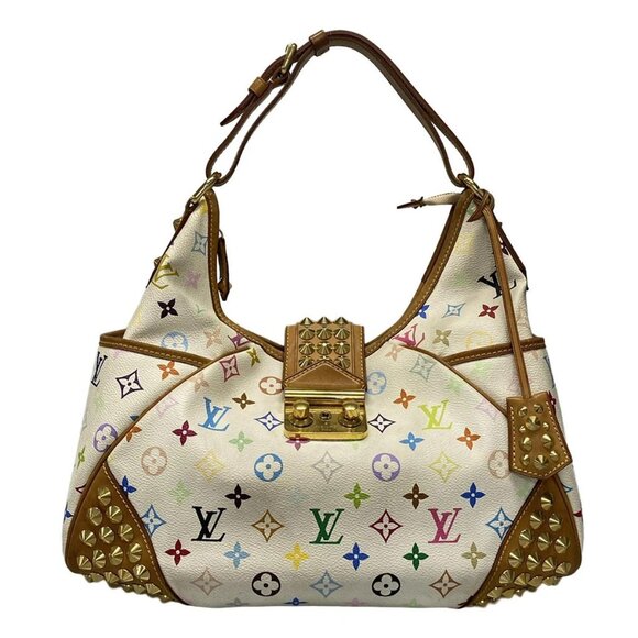 Auth LOUIS VUITTON Chrissie MM M40311 Blanc Monogram Multicolore SP2100 - Picture 1 of 16